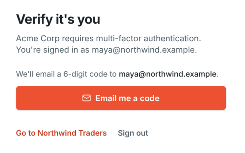 Verify it's you: a second step before signing in
